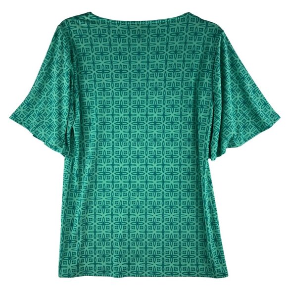 JM Collection Size Small Rayon Span Knit Square Neck Top Neo Jade - Picture 2 of 9